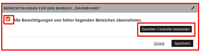 Option "Zugriffsrechte des Parent-Controllers übernehmen"