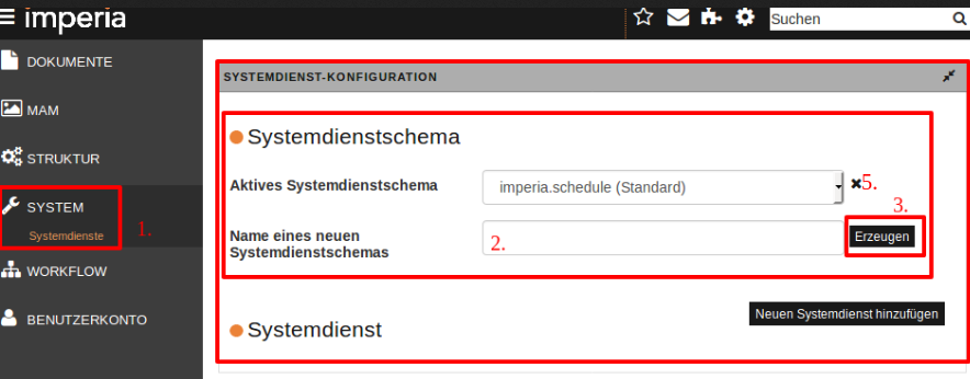 Systemdienst-Konfiguration