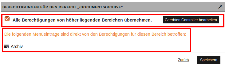 Controller-Berechtigungen
