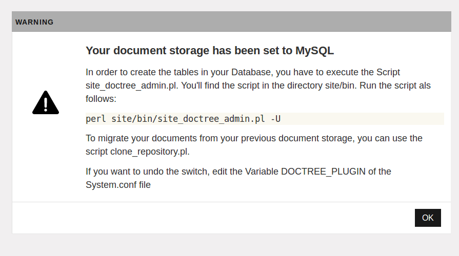 Document storage dialog
