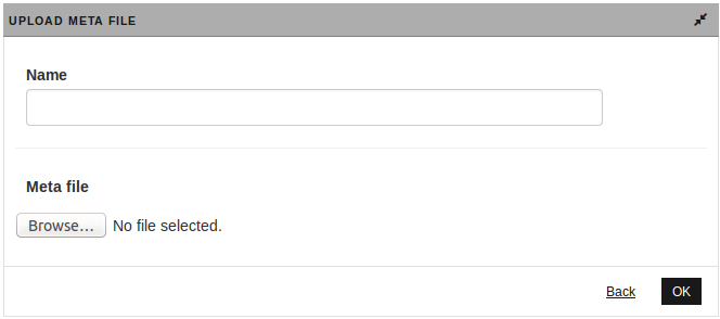 Upload meta file dialog