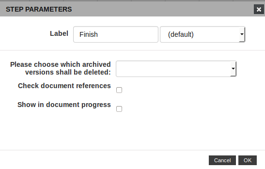 Finish plug-in configuration dialog