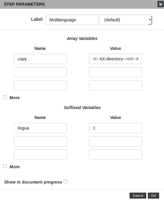 Multilanguage plug-in configuration dialog