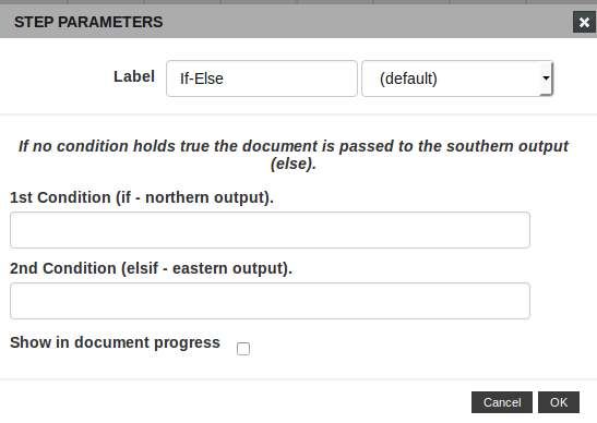 If-Else plug-in configuration dialog: