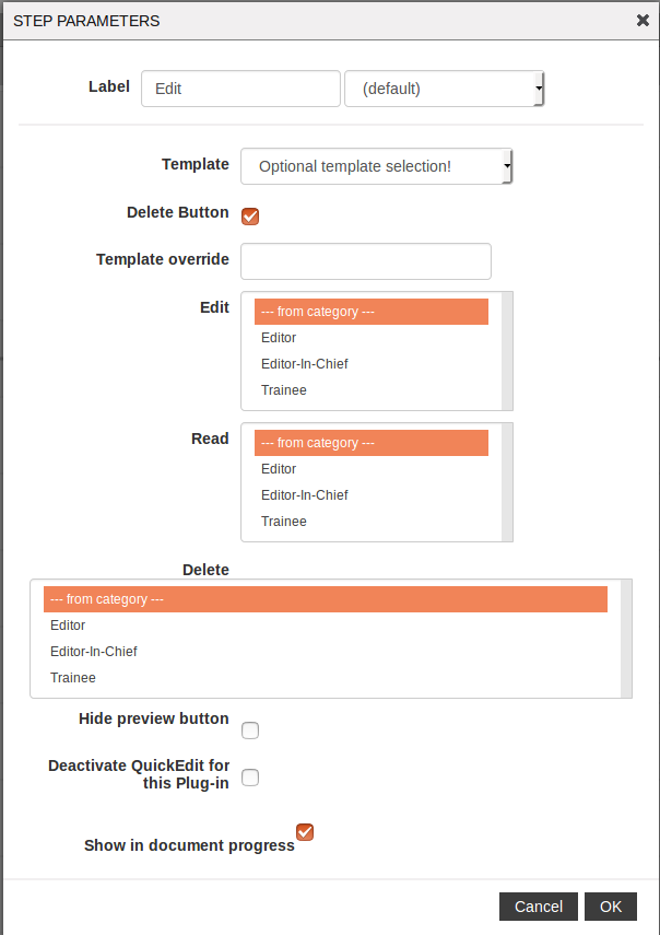 Delete workflow step