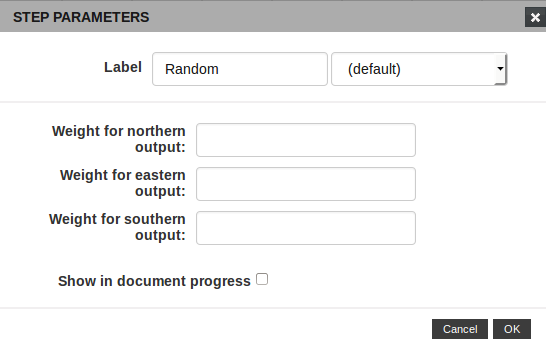 Random plug-in configuration dialog