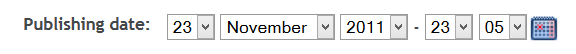 Publishing date specification