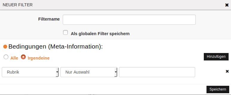 Der Dialog *Neuer Filter*