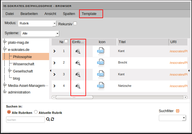 Pop-up-Fenster "Linktool"