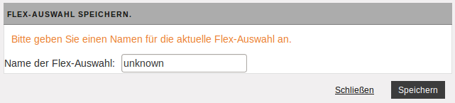 Speichern einer Flexmodul-Auswahl