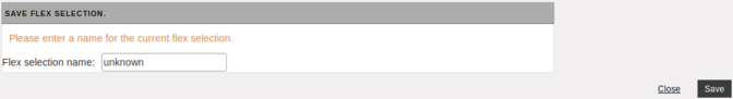 Saving a flex module selection
