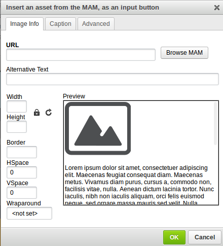 Graphic buttons properties